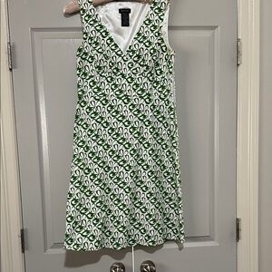 Stylish Green and White Patterned Dress